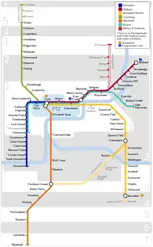 Map of the Transperth rail network