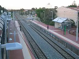 Swanbourne station platforms viewed from bridge