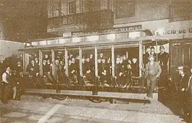 The electric trolley during its inauguration on June 1, 1906.