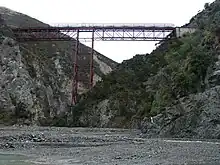 Highest bridge of the TranzAlpine service.