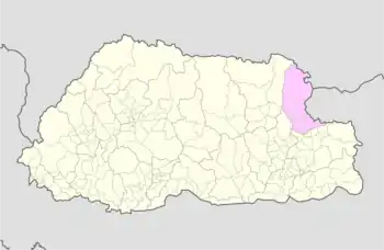 Location of Tomzhangsa Gewog