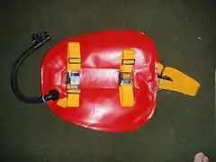 Lightweight travel diving harness - back view, showing camstraps