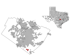 Location of Creedmoor, Texas