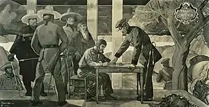 Image 36The Treaty of Cahuenga, signed at the Campo de Cahuenga in 1847 by Californio general Andrés Pico and American general John C. Frémont, proclaimed a ceasefire under an American victory. The Treaty of Guadalupe Hidalgo, signed a year later in 1848, officially ended the Mexican–American War and formally ceded Alta California to the United States. (from History of California)