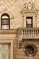 Details on the building's Renaissance Revival facade