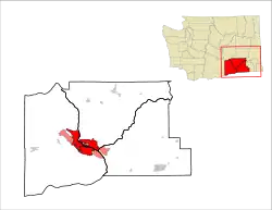 Location of the Tri-Cities in Benton, Franklin, and Walla Walla counties