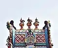 Tri Kalash on a Gopuram in Meenakshi Temple, Madurai