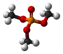 Ball-and-stick model of trimethyl phosphate