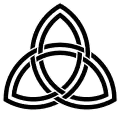 An interlaced double triquetra.