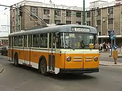 The former Winterthur Saurer trolleybus 13 from 1960, here in 2005 in Timișoara, Romania.