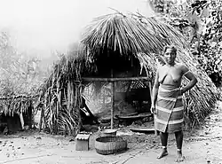 Maroon woman wearing a pangi in Suriname (ca. 1900–1910)