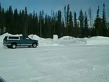 Tsay Keh Airport ground facilities in winter