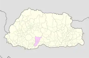 Location of Dunglagang Gewog