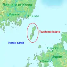 Tsushima Island, located in Nagasaki Prefecture, Japan