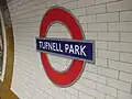 Roundel on the southbound platform.