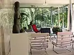 Interior of Villa Tugendhat with sculpture by Wilhelm Lehmbruck (foreground, left)