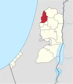 Location of Tulkarm Governorate