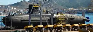 Royal Malaysian Navy's Scorpène class at a Navantia shipyard prior to delivery