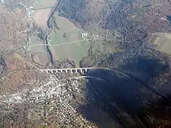 Tunkhannock Viaduct from a commercial airline flight from Ottawa to Philadelphia