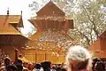 The roof of the temple covered in turmeric.