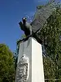 Turul bird on the Trianon memorial in Kisújszállás, Hungary (1936)