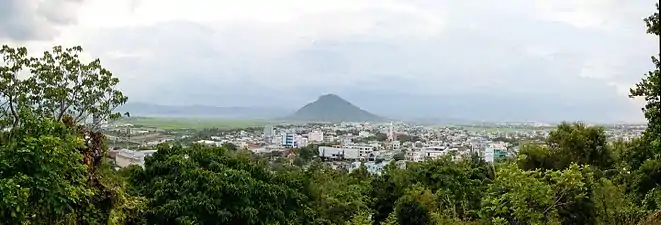 Tuy Hòa city view from Champa Temple on Nhan mountain