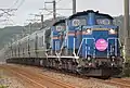 A Twilight Express service hauled by two Class DD51 diesel locomotives in Hokkaido in September 2012