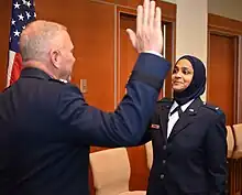  A U.S. Air Force chaplain candidate is commissioned at the Catholic Theological Union, Chicago, Illinois, December 2019.