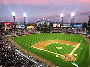 A photograph of a baseball diamond