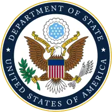 Seal of the United States Department of State.