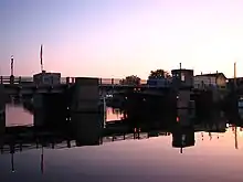 The drawbridge that carries US 23 across the Cheboygan River