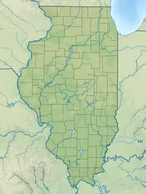 Location of Whalon Lake in Illinois, USA.