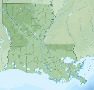 Location of Grand Lake in Louisiana, USA.