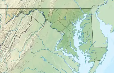 Location of Savage River Reservoir in Maryland, USA.