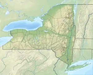 Location of Cooper Lake in New York, USA.