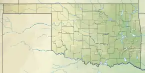 Location of Lake Stanley Draper in Oklahoma, USA.