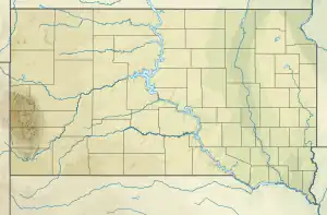 Map showing the location of Badlands National Park