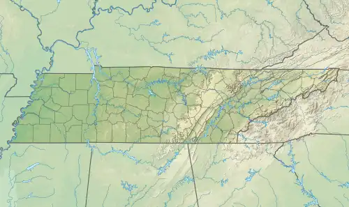 Location of Lake Palmer in Tennessee, USA.