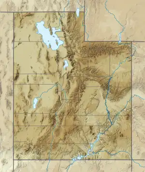 Location of Crescent Lake in Utah, USA.