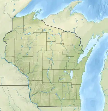 Location of Lake Lucerne in Wisconsin, USA.