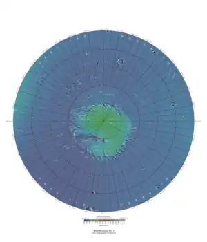 Topographical map of Mare Boreum quadrangle