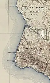 1904 USGS map of Guadalupe quadrangle including Point Pedernales