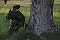 Romanian soldier during an exercise