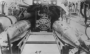 USS Moccasin A-4  torpedo room