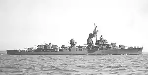 USS Caperton (DD-650) off Boston in 1943