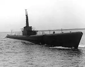 Cisco (SS-290), underway during her sea trials off the New England coast, 19 June 1943.