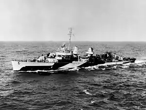 USS Halligan (DD-584) underway in March 1945