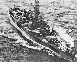 USS Indiana, early 1944 in the Pacific