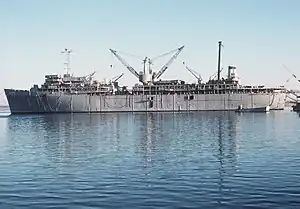 USS Simon Lake (AS-33) at Kings Bay in 1981