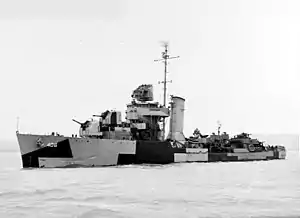 Stack off of Mare Island Navy Yard, California, 27 May 1944.